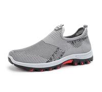 Cooling Comfort Sneaker Men Women 2025 New Breathable Barefoot Mesh Shoes Soft Bottom Comfy Casual Anti-Slip Slip On for Daily Walking & Errands (Gray,41)