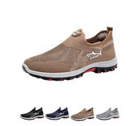 Cooling Comfort Sneaker Summer Soft Bottom Casual Anti-Slip Comfy Footwear Breathable Mesh Slip On Walking Shoes for Men (Brown,43)