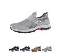 Cooling Comfort Sneaker Summer Soft Bottom Casual Anti-Slip Comfy Footwear Breathable Mesh Slip On Walking Shoes for Men (Gray,41)