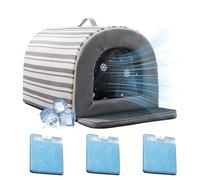 Cooling Dog House, Insulated Outdoor Pet Shelter with Built in Ice Box, Waterproof Non Slip Bed Apartment Living, Travel, Camping, Animal Habitat Comfort 19,69 x 15,75 x 13,78 pulgadas