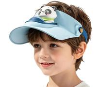Cooling Fan Sun Hat - Kids Fan Hat Wide Brim UV Protection | Cute Panda Kids Sun Visor for Boys Girls Age 3-10 Beach Sports Outdoor Travel Hiking Camping Picnic Summer Wear | UPF50+ Airplane Design