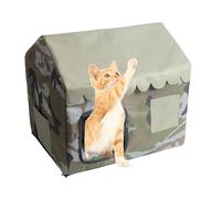 Cooling House to Outdoor Cats, Insulated Cat Cave Shelter, 18.11x14.96x16.93 Inches Enclosed All Season Pet Hideaway, Ideal for Kittens, Lawn, Garden, Patio, Balcony, Backdoor, Indoor, Outdoor Use