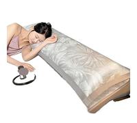 Cooling Ice Silk Long Pillowcase and Core Couples Double Extended Short Head Cover(Secret Realm - Gray [Ice Silk Pillowcase+Pillow Core] One Pack,48-180cm Long Pillow Core Size)