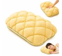 Cooling Marshmallow Pillows for Adults, Cooling Marshmallow Puff Pillow, Cold Marshmallow Pillow ，Yellow：Medium