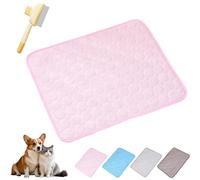 Cooling Mat for Dogs and Cats, 2025 New Soft Durable Anti-Scratch Pet Ice Silk Mat, Non-Slip Self-Cooling Pad for Home, On-The-Go or in The Car(Pink,L(70 * 55cm))