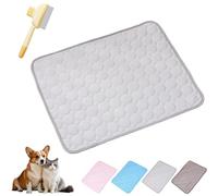 Cooling Mat for Dogs and Cats, 2025 New Soft Durable Anti-Scratch Pet Ice Silk Mat, Non-Slip Self-Cooling Pad for Home, On-The-Go or in The Car(Gray,XS(40 * 30cm))