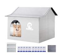 Cooling Outdoor Cat House, Cooling Shelter Outside, Weatherproof Plegable Bed, Portable Ice Pack Compatible Design, Sturdy Build All Season Comfort, Ideal para perros, gris