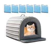 Cooling Outdoor Cat House, Ice Box Tent, 13.78x11.81 Inches Insulated Non-Slip Waterproof Shelter, Breathable Fabric, Summer Hideaway for Cats Puppy Apartment Balcony Garden Indoor
