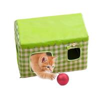Cooling Outdoor Cat House, Insulated Stray Cat Shelter, Weather-Resistant Cave for Indoor and Outdoor Use, Perfect for Patio, Balcony, Lawn, Garden, and Backyard, Cozy, 46x38x43cm