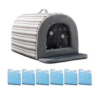 Cooling Outdoor Cat House, Insulated Waterproof Pet Tent, Ice Box Cooling Shelter, Non Slip Comfortable Design, Ideal for Apartment Living, Outdoor Puppy Use, Animal Habitats