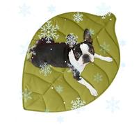 Cooling Pet Mat, Leaf-Shaped Dog and Cat Cooler Pad, Non-Slip Washable Bed Blanket Crates, Pools, Beach, Camping, Indoor Outdoor Nap Spot, Ideal on Hot Weather During Summer Travel, 80x60x1cm