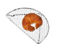 Cooling Rack Baking, Stainless Steel Nonstick Grilling and Cooling Holder, Semicircle, Dishwasher-Safe, Sheet Rack Perfect for Bread, Cake, Cookie and Decorating Use for Home Chefs, 20x10cm Silver