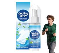 Cooling Spray Mist, Body Refresh Spray, 1.38x4.8 inches, Lightweight Non-Greasy Formula, Quick-Dry Soothing Effect, 50ml Portable Bottle, for Running, Gym, Camping, Hot Days