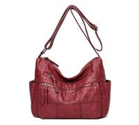 Coolives Bolsos de Mano con Bandolera Bolso de Bandolera para Mujer en Cuero PU Moda Damas Bolso de Hombro Blando para Mamá Hermoso Bolso de señora Rojo