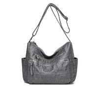 Coolives Bolsos de Mano con Bandolera Bolso de Bandolera para Mujer en Cuero PU Moda Damas Bolso de Hombro Blando para Mamá Hermoso Bolso de señora Gris
