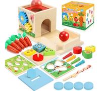 COOLJOY Juguetes Niños 2 3 4 años | Cubo de Actividades de Madera para Bebés | 8-IN-1 Educativo Juguetes Montessori 2 3 4 años | Stem Regalo para Niños Niñas