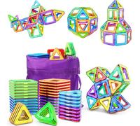 COOLJOYA Bloques de construcción magnéticos, 40 piezas, imanes para niños, juguetes magnéticos, bloques de construcción magnéticos para juguetes a partir de 3, 4, 5, 6 años, regalo para niños y niñas