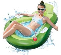 COOLJOYA Mat Pool Floats Pool Colchón Hinchable Water Hammock Inflatable Floating Hammock Toys Pool Beach Avocado Shape .Inflable al Aire Libre