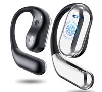 CoolJumper Auriculares Bluetooth 5.4 de oído abierto, deportivos inalámbricos con gancho para la oreja, 50 horas de reproducción, pantalla LED, micrófono integrado y control