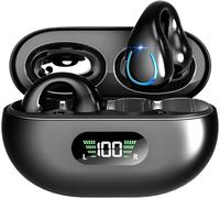 CoolJumper Auriculares Oreja Abierta Bluetooth 5.4, Auriculares Inalambricos Bluetooth, Cascos con micrófono Incorporado, Reproducción de 40H Pantalla LED