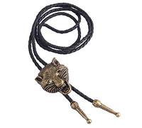 COOLLA Bolo Tie - Colgante de cigarra vintage hecho a mano con diseño de vaquero occidental negro para mujeres y hombres, 70, Cuero, Cuero - Bolo