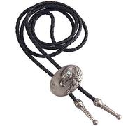 COOLLA Bolo Tie - Colgante de cigarra vintage hecho a mano con diseño de vaquero occidental negro para mujeres y hombres, plata, 70 cm