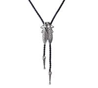 COOLLA Bolo Tie - Gargantilla de piel con colgante vintage turquesa para mujeres y hombres, Metal
