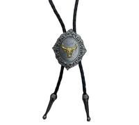 COOLLA Bolo Tie Rodeo Cowboy - Collar de piel estilo vaquero para hombre y mujer, cadena de cuero con piedra turquesa, Cuero, Sin piedra preciosa