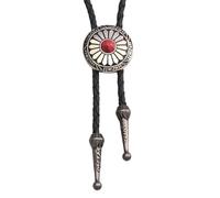 COOLLA Bolo Tie Rodeo Cowboy - Collar de piel estilo vaquero para hombre y mujer, cadena de cuero con piedra turquesa, Cuero turquesa plateado