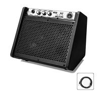 Coolmusic DM20 - Amplificador de monitor personal Bluetooth de 20 W, amplificador de tambor eléctrico, altavoz con interfaz USB (incluye cable de reducción de ruido de batería electrónica)