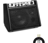 Coolmusic DM20 Bluetooth Amplificador de Monitor Personal Amplificador de Tambor eléctrico Altavoz, Teclado y Altavoz de Guitarra acústica (20W con Cable)