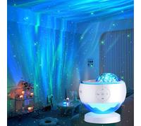 COOLNIGHT - Proyector de luz Aurora con estrella, máquina de sonido de ruido blanco calmante con proyector de galaxia de 16 colores y altavoces Bluetooth portátiles, regalos para niñas para