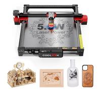 Coolook CK1-55 - Grabador láser, máquina de grabado láser de 5,5 W, máquina grabadora láser, cortador láser para madera, metal, aluminio, vidrio, cuero, velocidad de 500 mm/s, chip principal de 32