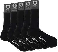 Coolorfool Paquete de 5 calcetines de lujo Hilo de Scocia para hombre - Fino 100% algodón negro T43 / 45