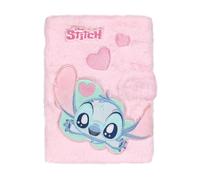 CoolPack Disney Stitch Fluffy - Cuaderno (A5, funda de felpa, 80 páginas, cuaderno para la escuela y el tiempo libre), color rosa