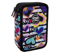 CoolPack Estuche escolar de 3 pisos, 44 piezas, poliéster, cremallera, asas, 20 x 12,5 x 6 cm, multicolor