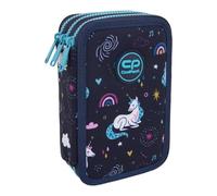 CoolPack Estuche XXL para lápices con 3 compartimentos, estuche escolar triple, estuche para niñas, estuche de 44 piezas, estuche de 3 pisos, MRS Unicorn, Multicolor., Estuche para
