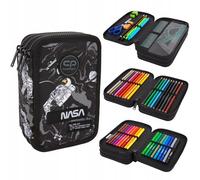 CoolPack Estuche XXL para lápices de 3 compartimentos, estuche escolar triple, estuche para niñas, niños, estuche de 44 piezas, estuche de 3 pisos, cosmonauta, Multicolor., Estuche para