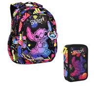 CoolPack Jerry DISNEY STITCH Mochila 19L Negro + Estuche Jumper 2