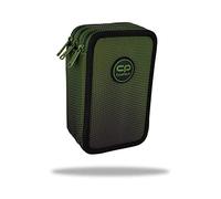 Coolpack XXL Federtasche 3-Fach Mäppchen Federmappe Federtasche XXL Federtasche Federmappe 3-Fach Schulstiftetui, dreifaches Federmäppchen 39-teilig gefüllte Schüleretui 3-stöckig Grün, Khaki