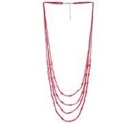 COOLSTEELANDBEYOND Fabulosa Rojo Cristal Cuentas Statement Collar Multi Capas Largo Cadena En Capas Collar