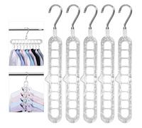 Cooltto 5 perchas ahorradoras de espacio 9 en 1 Magic Swivel Hanger 360° perchas antideslizantes de PET Perchas de viaje Multi perchas organizador para armarios Closet Armario
