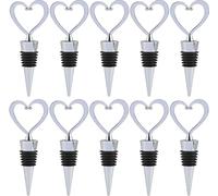 Coolty 10 Piezas Tapon de Vino Tapón de Botella para la Colección de Vinos Champán Cerveza Sellador de Botella de Vidrio (Forma de Corazón)