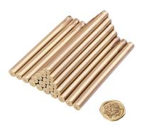 Coolty 20 Pieza Barritas de Cera 11mm Varillas de Cera para Sellado de Pistola de Pegamento para Invitaciones de Boda Cumpleaños Tarjetas Regalo Cartas Envoltorios de Regalos (Bronce dorado)