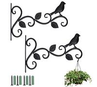 Coolty 2pcs Ganchos para Colgar Plantas Hierro, 12 Pulgadas Soportes para Cestas Colgantes para Macetas Linterna de Comedero de Pájaros Carillón de Viento