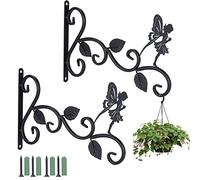 Coolty 2pcs Soportes para Plantas Colgantes 11 pulgadas gancho de Jardín Retro Decorativo para Comedero de Pájaros Cestas de Macetas Campanas de Viento Linterna Decoración de Jardín