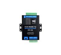Coolwell 4-Ch RS485 to RJ45 Ethernet Serial Server 4 Channels RS485 Independent Operation Modbus Gateway Industrial Isolated Serial Module Bi-Directional Transmission