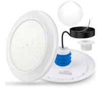 COOLWEST Foco LED Piscina con Rosca 1 1/2", 25W Proyector LED Piscina Blanco, Ø180mm, Impermeable IP68 Lámpara Sumergible con conducto de 1,5" para Piscinas Hormigón, 12V AC/DC, 6000K