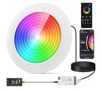COOLWEST Foco LED Piscina Relleno de Resin, 32W RGBW Lámpara Piscina para Superficie Extraplano, Luces Piscina LED Multicolor con Control APP/Remoto, IP68 Impermeable, 24V DC, Regulable