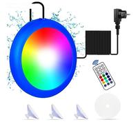 COOLWEST Iluminación de la piscina LED 10w, con cable de 7,0 m y control remoto,Lámpara de piscina magnética RGB, lámpara de piscina submarina impermeable y ajustable de luz IP68 de 12v
